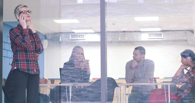 A split-screen image showing, on one side, a crowded, noisy office, and on the other, a serene home office setup with a person working calmly. This visually represents the contrast between traditional and remote work environments and their impact on focus and stress levels.