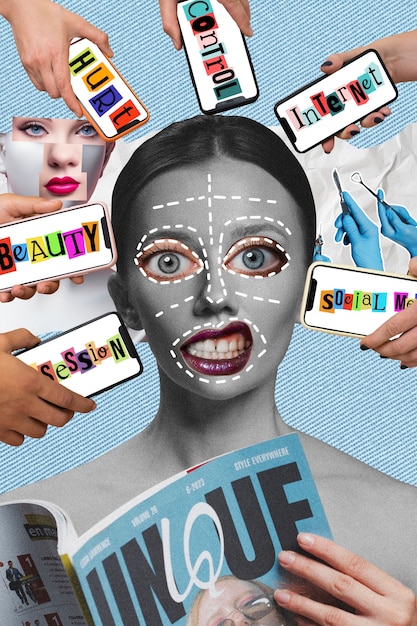 A photo montage showing various social media posts related to a recent election, highlighting the use of hashtags, memes, and political endorsements by influencers.