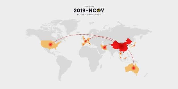 A world map highlighting the United States, China, Vietnam, and India, with dotted lines connecting them, indicating alternative supply chain routes. Small icons represent factories in Vietnam and India