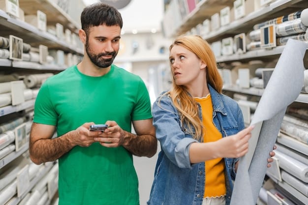 A close-up shot of a retail employee assisting a customer, showcasing personalized service and product demonstration within a brick-and-mortar store.