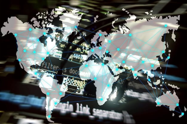 A detailed world map with highlighted regions showing major semiconductor manufacturing hubs, illustrating the global distribution of production and competition, with arrows indicating flow of goods and influence.