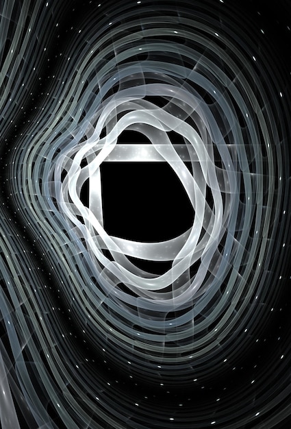 A stylized depiction of a time wormhole opening, with futuristic cityscapes visible through it, conveying the complex, grand scope of 