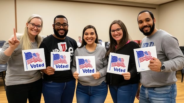 A group of diverse citizens holding 