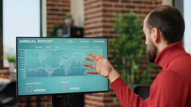 A facility manager monitoring a dashboard displaying real-time energy consumption data, representing data-driven efficiency.